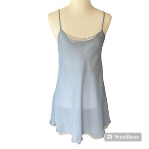 Gilligan & O'Malley Light Blue Sheer Layered Chemise Nightie S